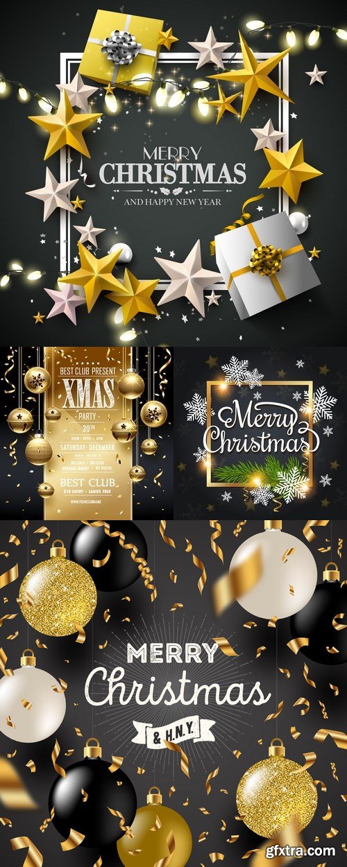 Vectors - Dark Christmas Backgrounds