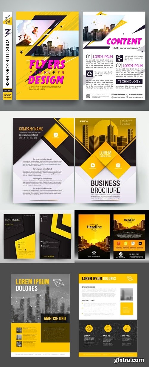 Vectors - Yellow Business Flyers 11