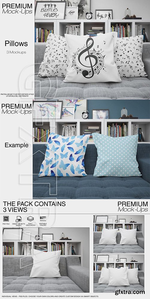 CreativeMarket - Pillows Mockup Set 2172764