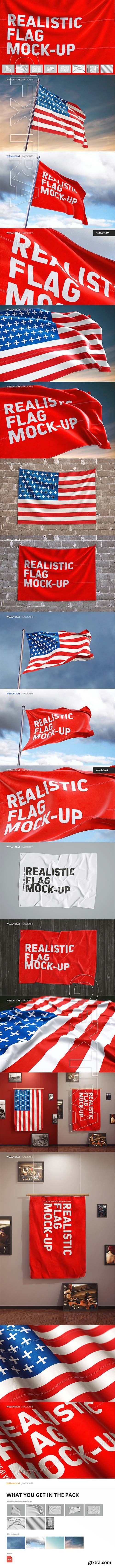 CreativeMarket - 3D Flag Mock-Up 2170319