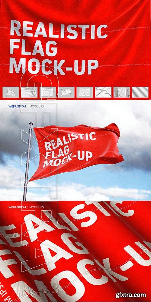 CreativeMarket - 3D Flag Mock-Up 2170319