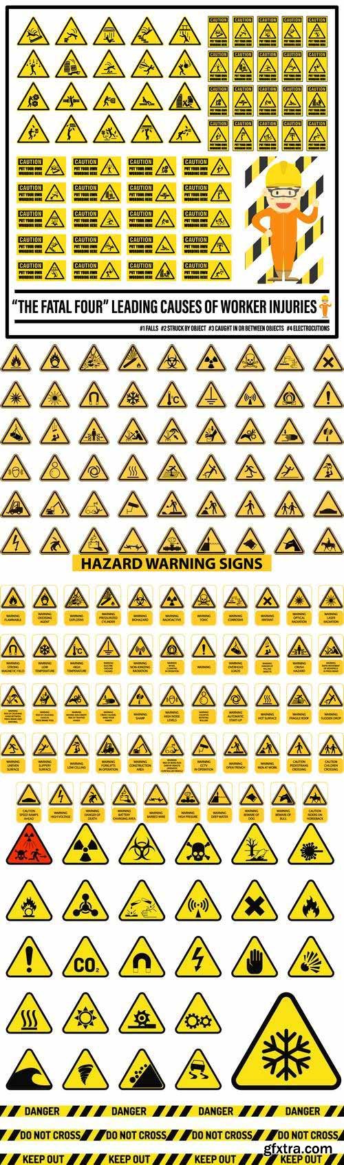 Vectors - Yellow Warning Signs 9