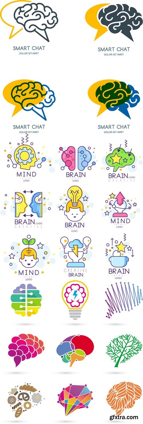 Vectors - Shiny Brain Creative Logo 8