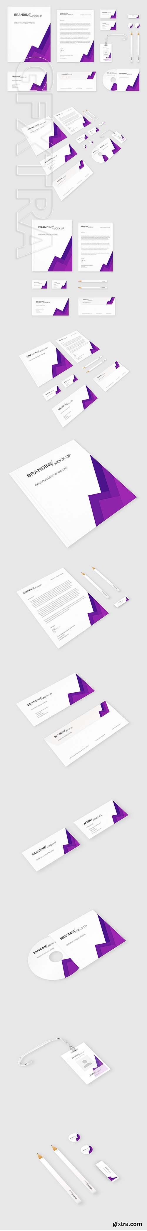 CreativeMarket - Brand Identity Set Material Purple 1782916