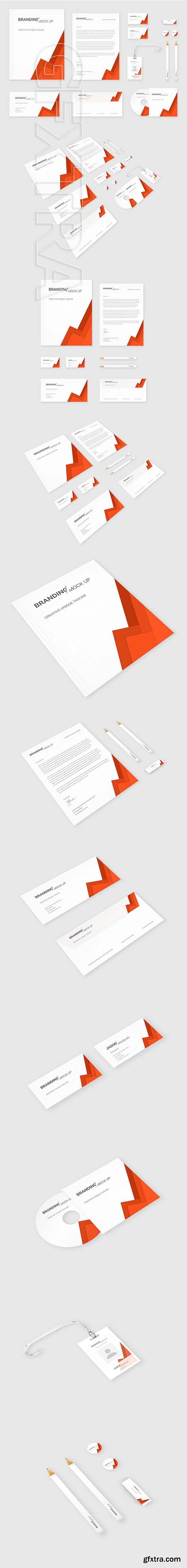 CreativeMarket - Brand Identity Set Material Orange 1782917