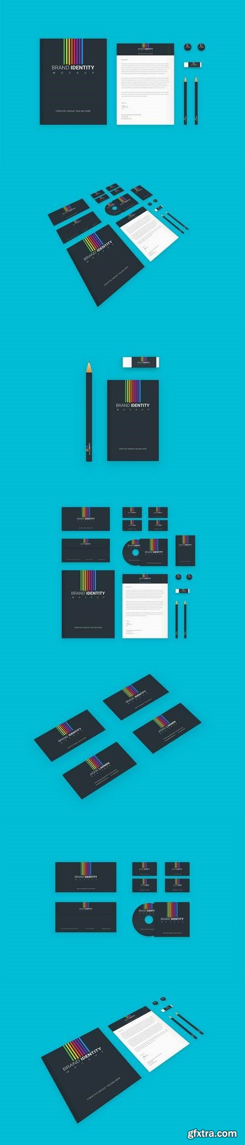 Branding Identity Set: Colored Lines