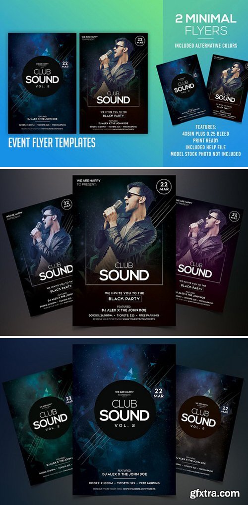 CM - Club Sound - 2 PSD Flyer Templates 2103458