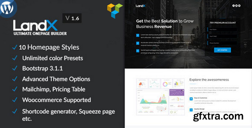 ThemeForest - LandX v1.6.0 - Multipurpose Wordpress Landing Page - 9545842