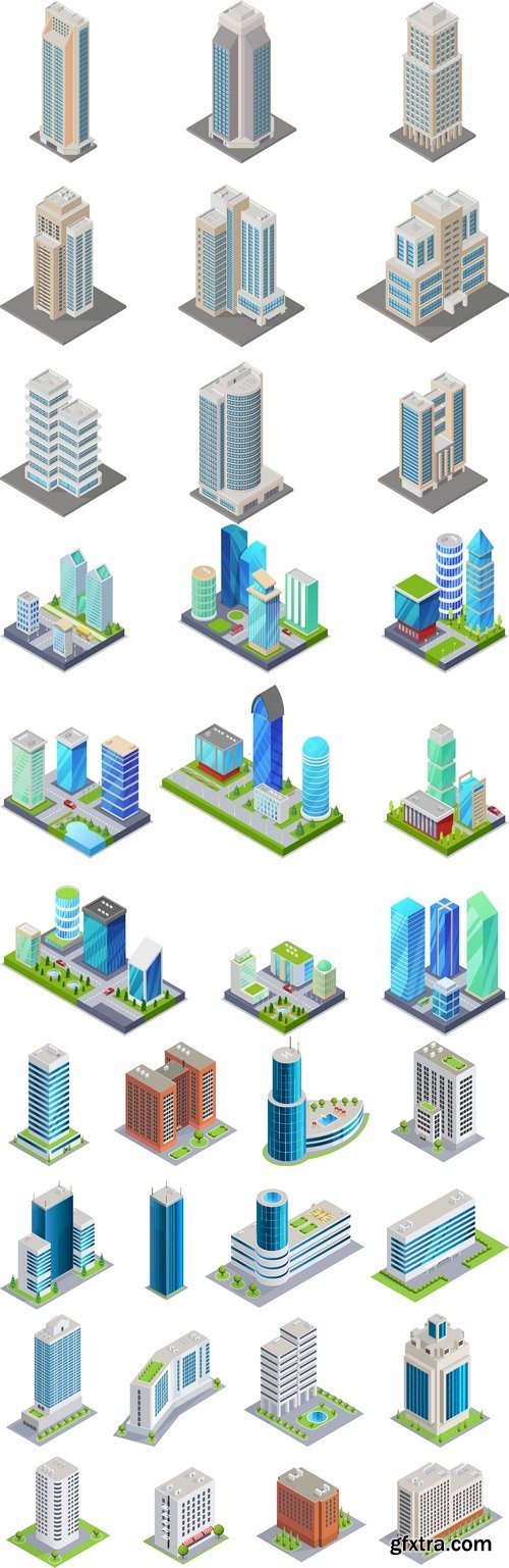 Vectors - Various Isometric Buildings 25