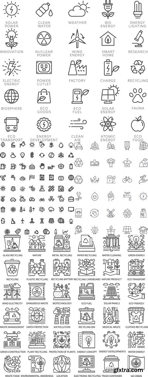 Vectors - Different Ecology Icons Set 3