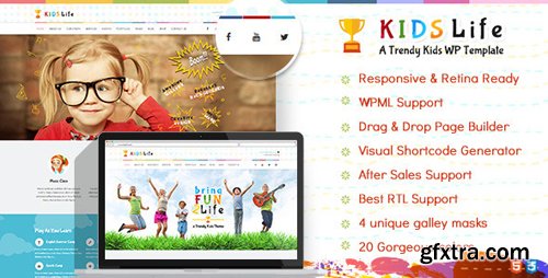 ThemeForest - Kids Life v1.8 - Children WordPress Theme - 10068328