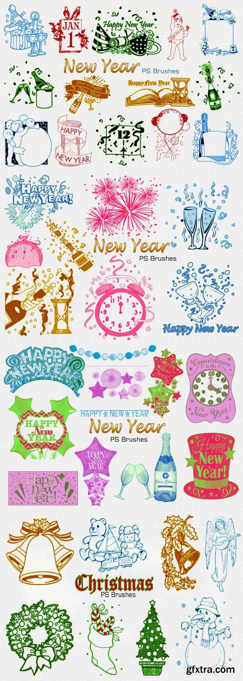 80 New Year Photoshop Brushes