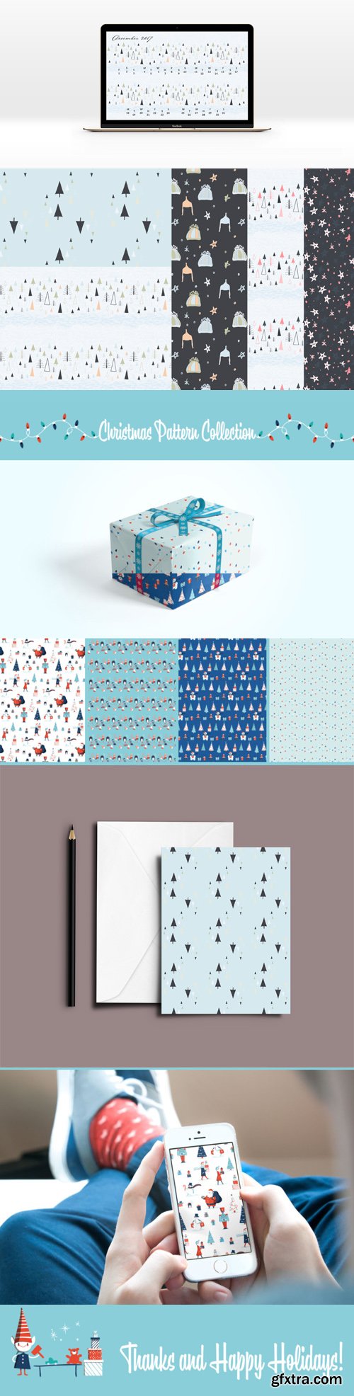 9 Winter Seamless Pattern Pack