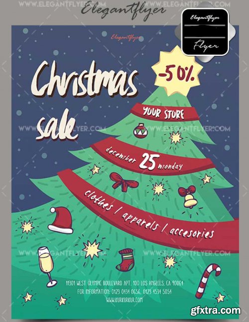 Christmas Sale V56 2017 Flyer PSD Template + Facebook Cover