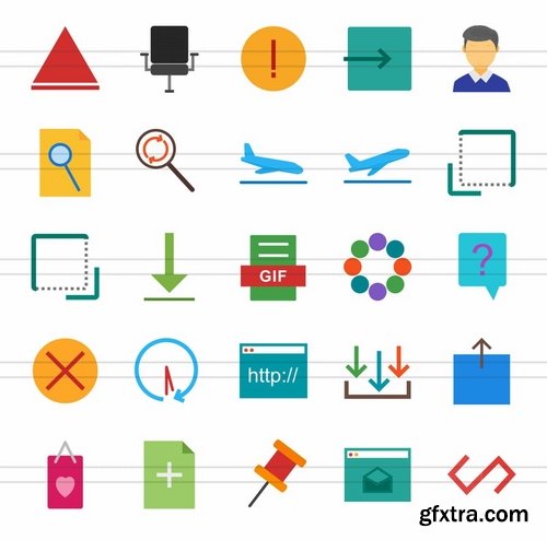 100 Material Design Flat Multicolor Icons