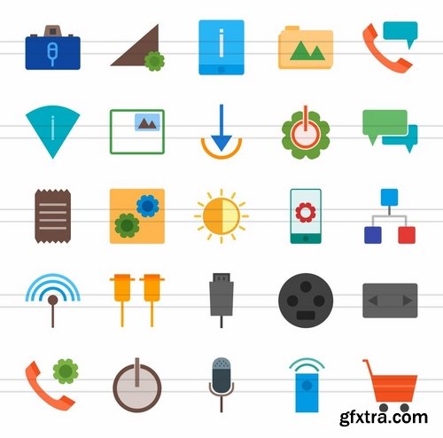 100 Material Design Flat Multicolor Icons