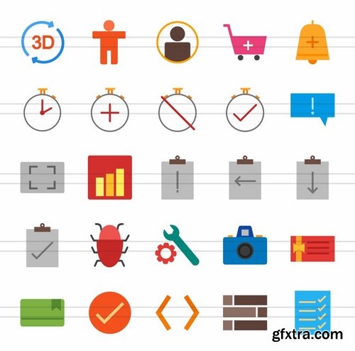 100 Material Design Flat Multicolor Icons