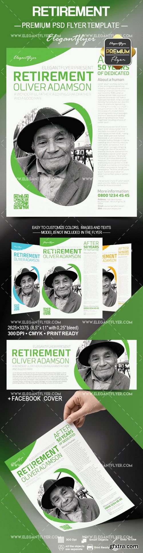 Retirement – Flyer PSD Template + Facebook Cover