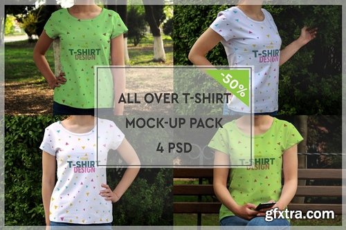 CM - T-Shirt All-over Mock-up Pack #1 1945045