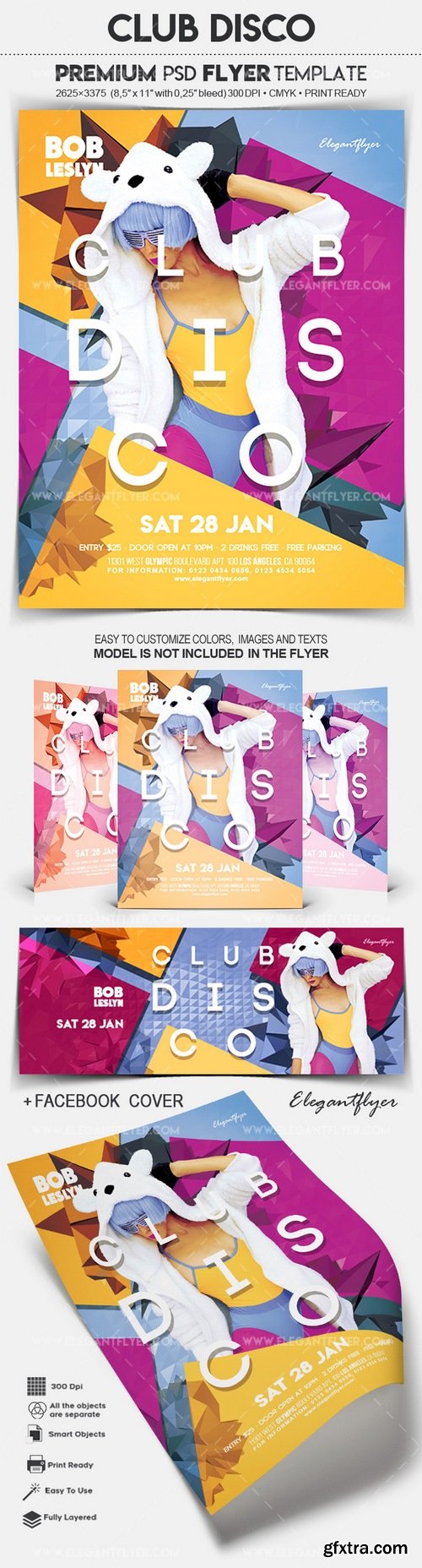 Club Disco – Flyer PSD Template + Facebook Cover