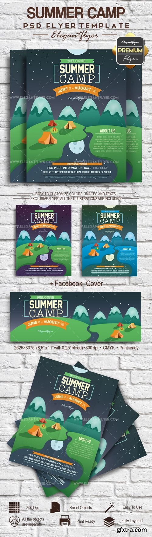 Summer Camp – Flyer PSD Template + Facebook Cover