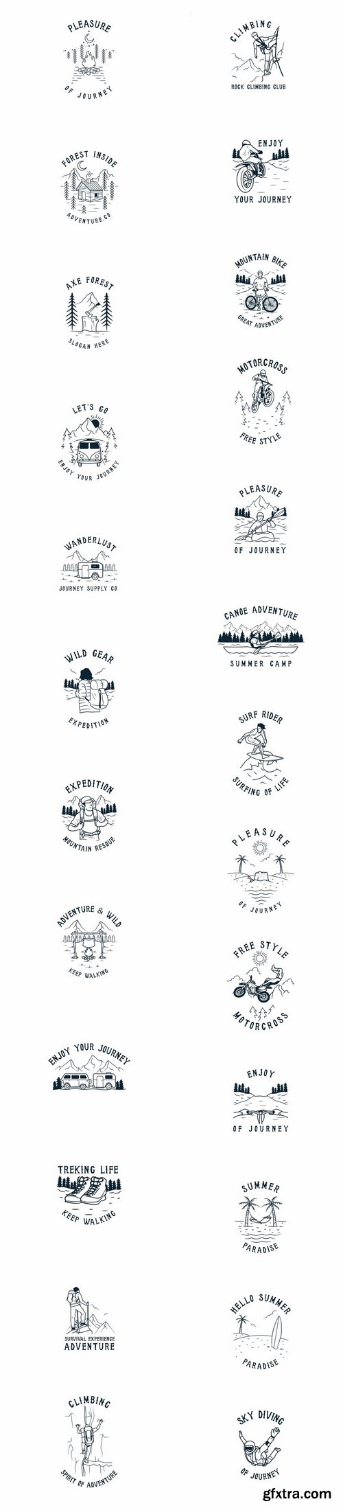 25 OUTDOOR ADVENTURE LOGOS  BADGES