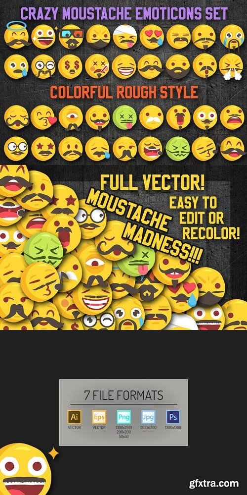 CM - Funny Moustache Emoji Set 2063627