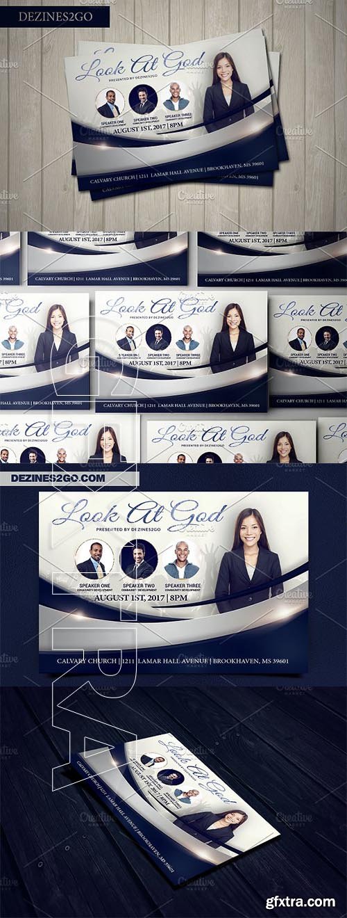 CreativeMarket - Look At God Church Flyer 2172909