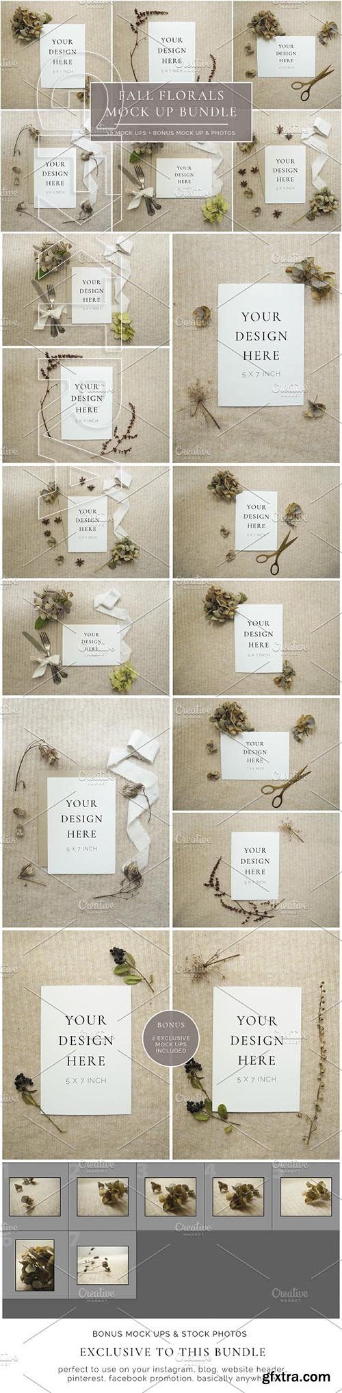 CreativeMarket - Fall Florals Mock Up Bundle + Bonus 2097002