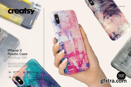 CreativeMarket iPhone X Plastic Case Mockup Set 2115910