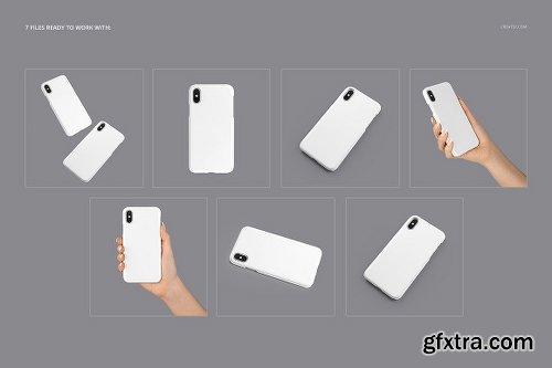 CreativeMarket iPhone X Plastic Case Mockup Set 2115910