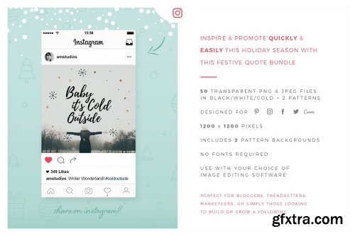 CreativeMarket Holiday Quote Bundle 2118470