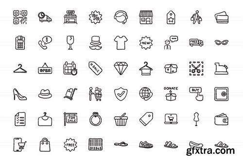 CM - Hand drawn vector doodle icon set 1961606