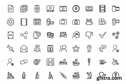 CM - Hand drawn vector doodle icon set 1961606