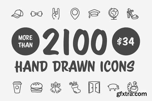 CM - Hand drawn vector doodle icon set 1961606