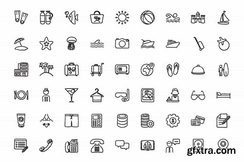 CM - Hand drawn vector doodle icon set 1961606