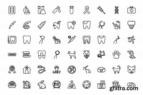 CM - Hand drawn vector doodle icon set 1961606