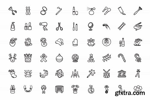 CM - Hand drawn vector doodle icon set 1961606