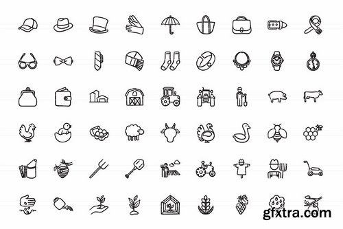 CM - Hand drawn vector doodle icon set 1961606