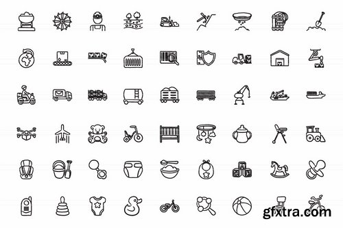 CM - Hand drawn vector doodle icon set 1961606