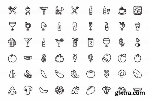 CM - Hand drawn vector doodle icon set 1961606