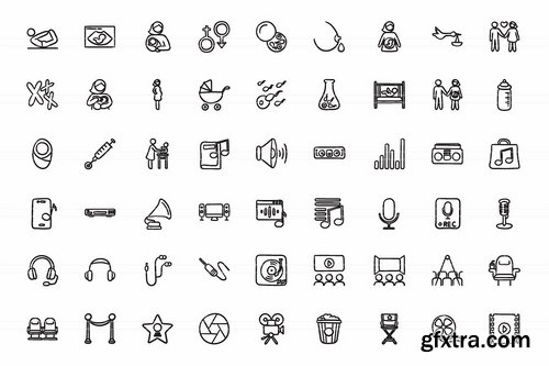 CM - Hand drawn vector doodle icon set 1961606