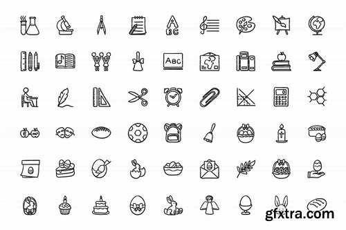 CM - Hand drawn vector doodle icon set 1961606