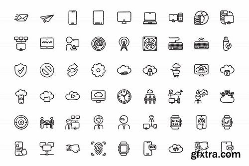 CM - Hand drawn vector doodle icon set 1961606