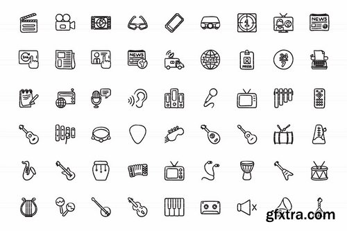 CM - Hand drawn vector doodle icon set 1961606