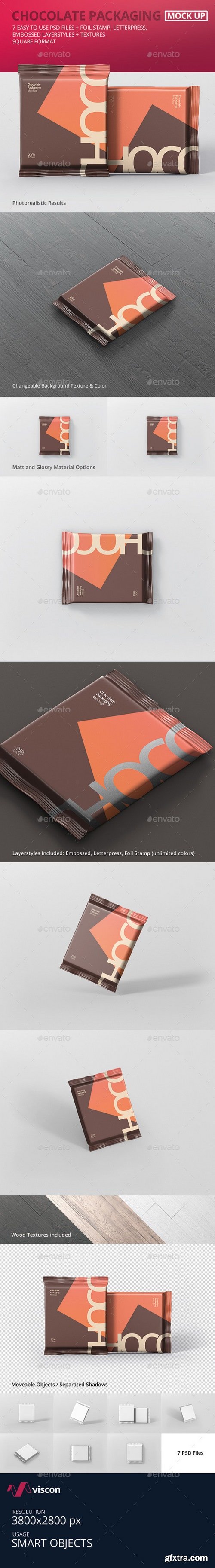 Graphicriver - Foil Chocolate Packaging Mockup - Square Size 21180593