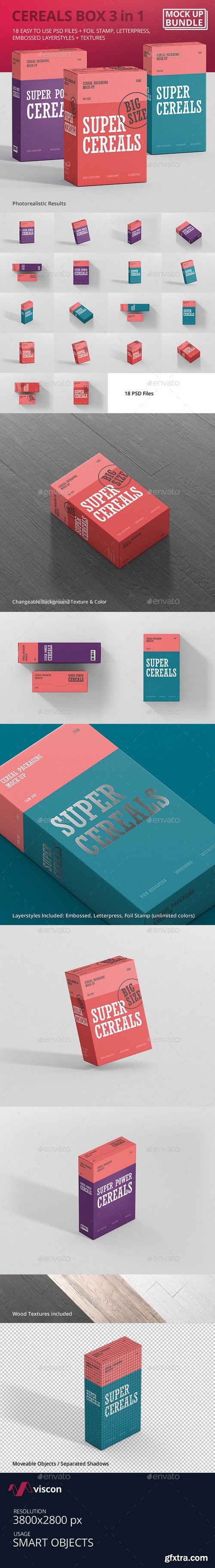 Graphicriver - Cereals Box Mockup Bundle 21029831