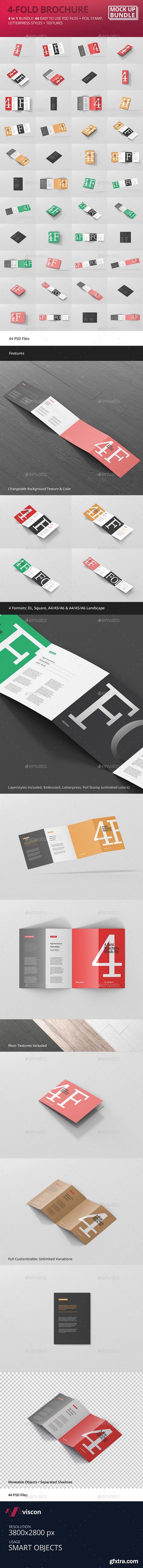 Graphicriver - 4-Fold Brochure Mockup Bundle 20411533