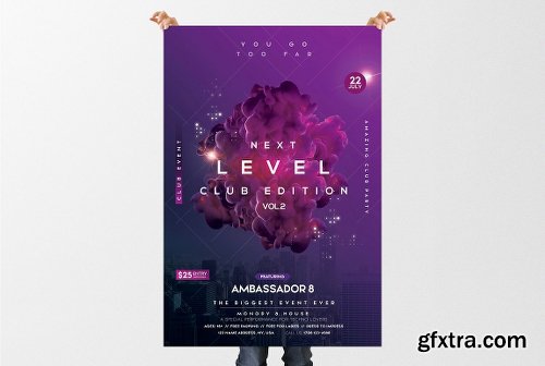 CreativeMarket Next Level - Futuristic PSD Flyer 2125331