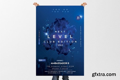 CreativeMarket Next Level - Futuristic PSD Flyer 2125331